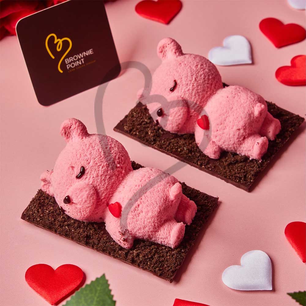 Love Snuggle Teddy Cheesecake Pair of 2