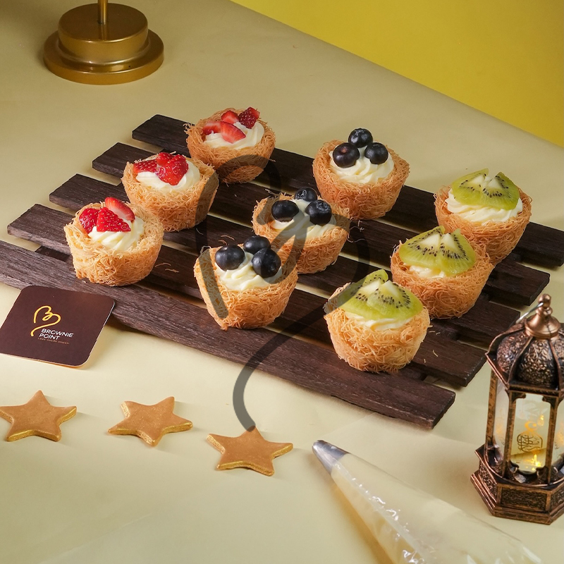 Fruit Custart Kunafa Nests