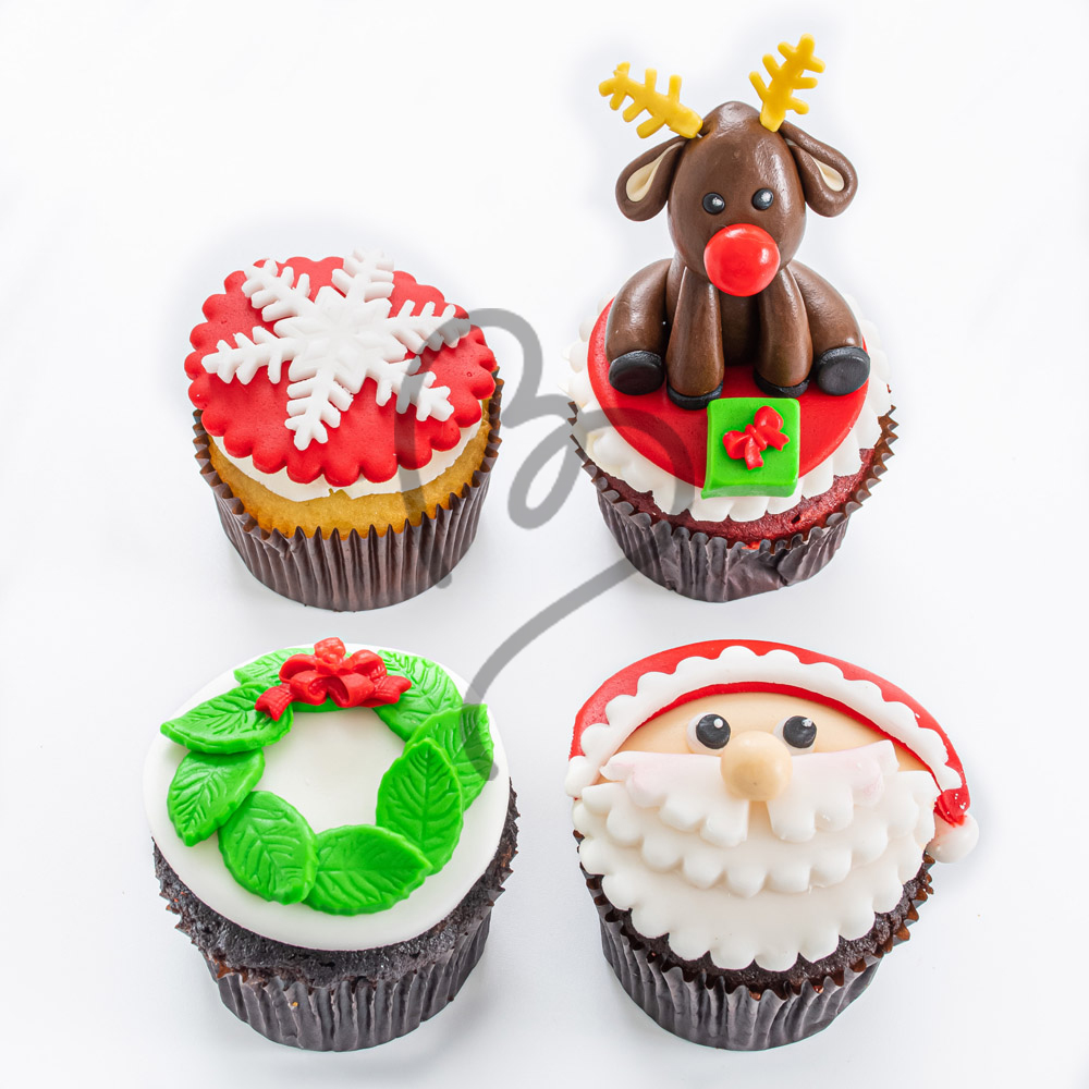 Christmas Cupcakes (Pack of 4)