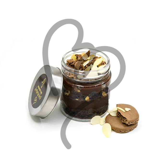 Toasted Almond & Macaron Brownie in a Jar