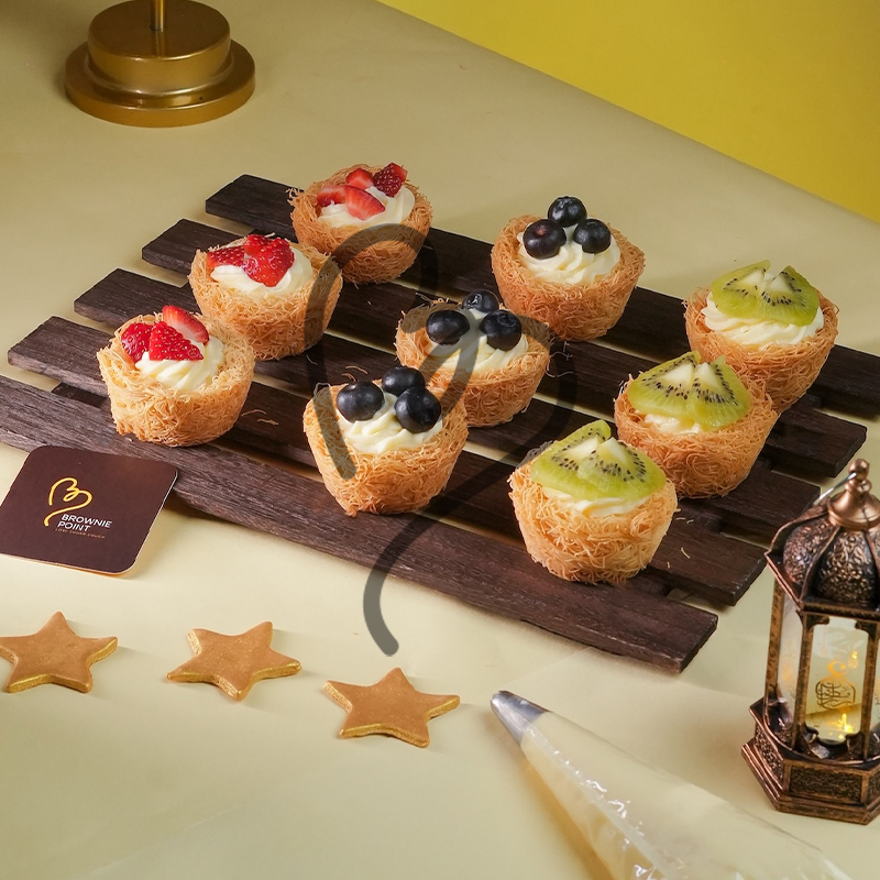 Fruit Custart Kunafa Nests